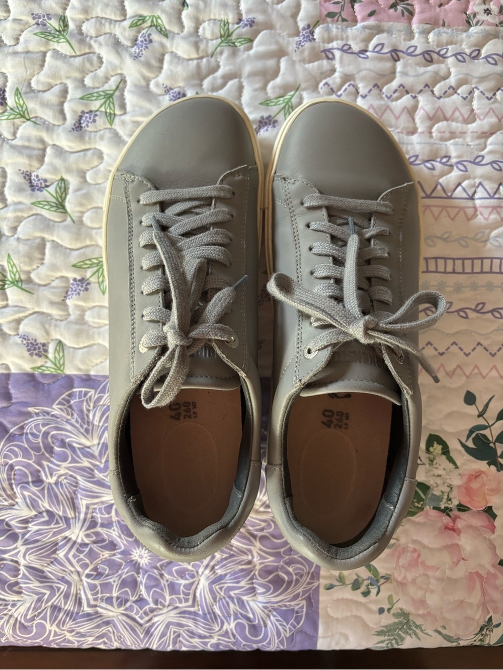 Birkenstock Women's Gray Leather Sneakers